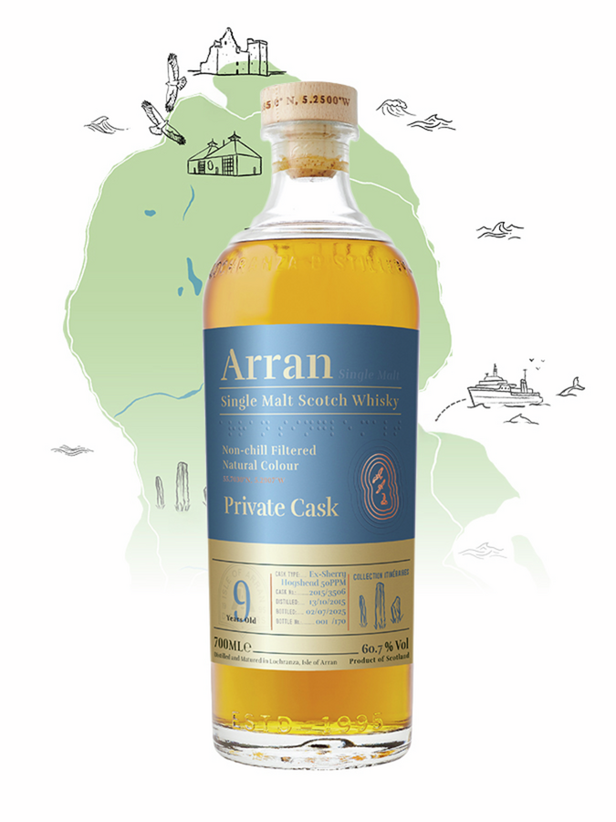 ARRAN 9 ans 2015 Re-Fill Sherry Hogshead 50 ppm Cask 15/3506 Itinéraires