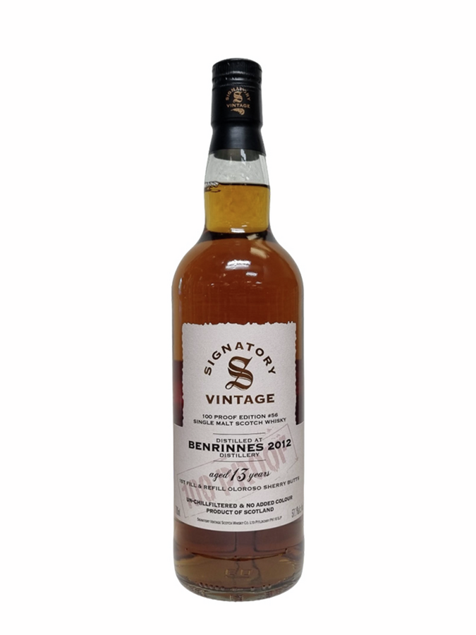 BENRINNES 2012 100 Proof #56 1 Fill & Refill Sherry Butts Signatory Vintage - secondary image - Exclusive LMDW Spirits