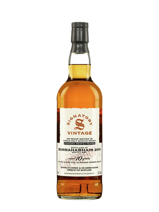 BUNNAHABHAIN STAOISHA 10 ans 2014 100 Proof #61 Signatory Vintage