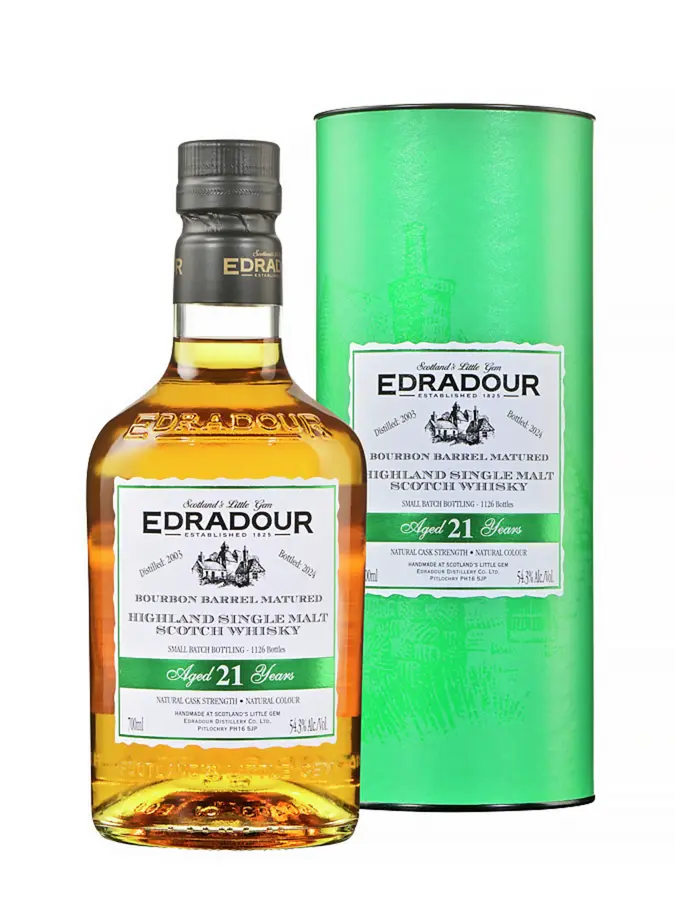 EDRADOUR 21 ans Bourbon Barrels 54,3% - 0.7 - Scotland - Maison du