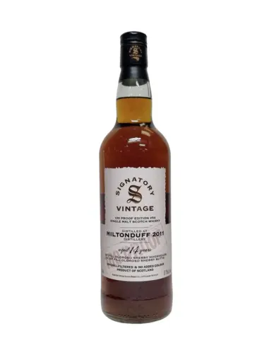MILTONDUFF 2011 100 Proof #54 1 Fill Sherry Butts &1 Fill Sherry Hhds Signatory Vintage - main image